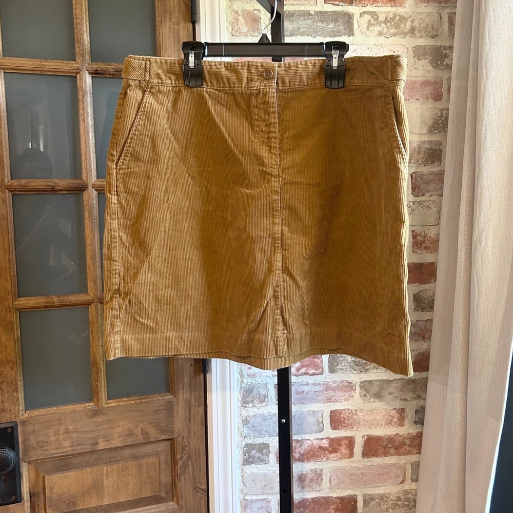 Talbots Pencil Skirt Women Brown Corduroy Side Tab Knee Length Academia 90s 18W